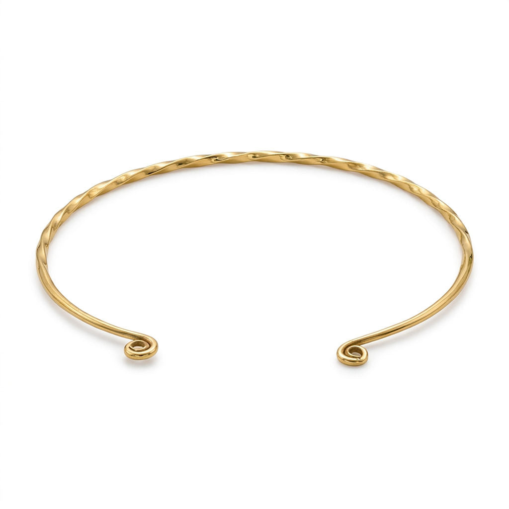 Open Collar Brass Choker Necklace for Women | Uzi - EcoDunia