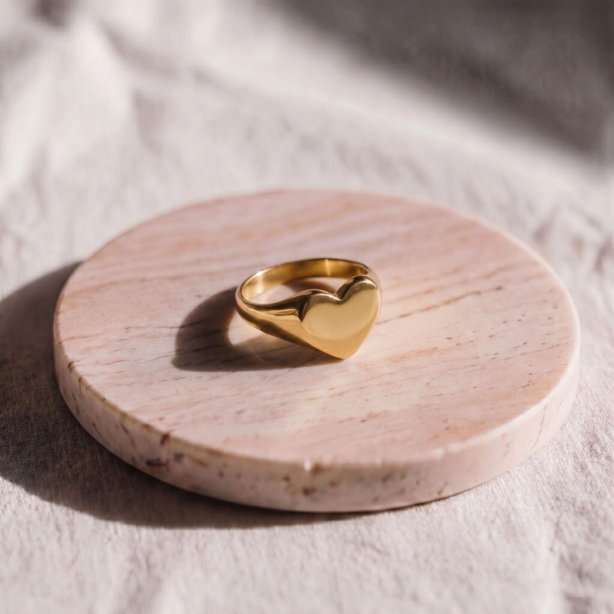 Heart Signet Brass Ring for Women | Mawi - EcoDunia