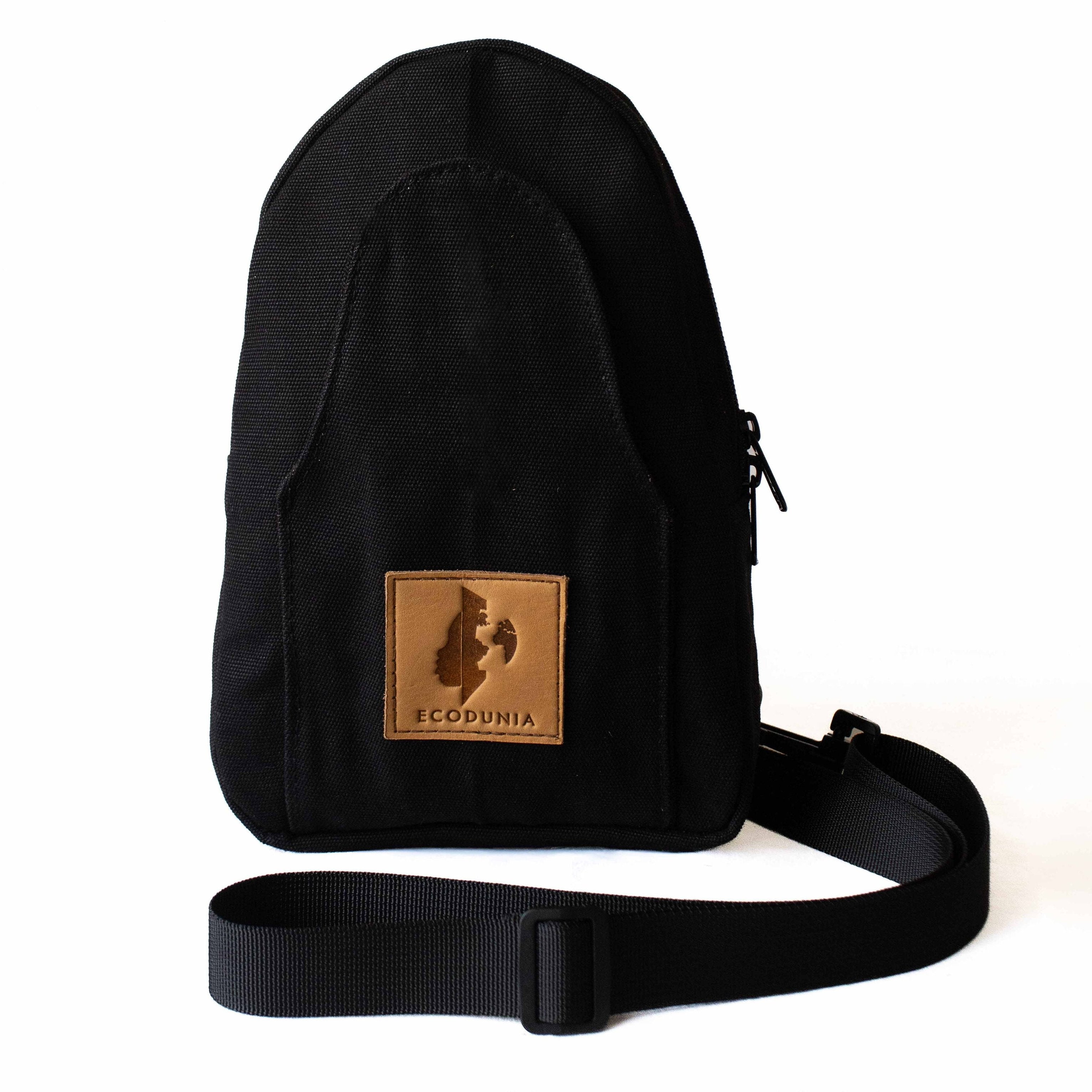 Buru small black canvas crossbody sling bag for men and women