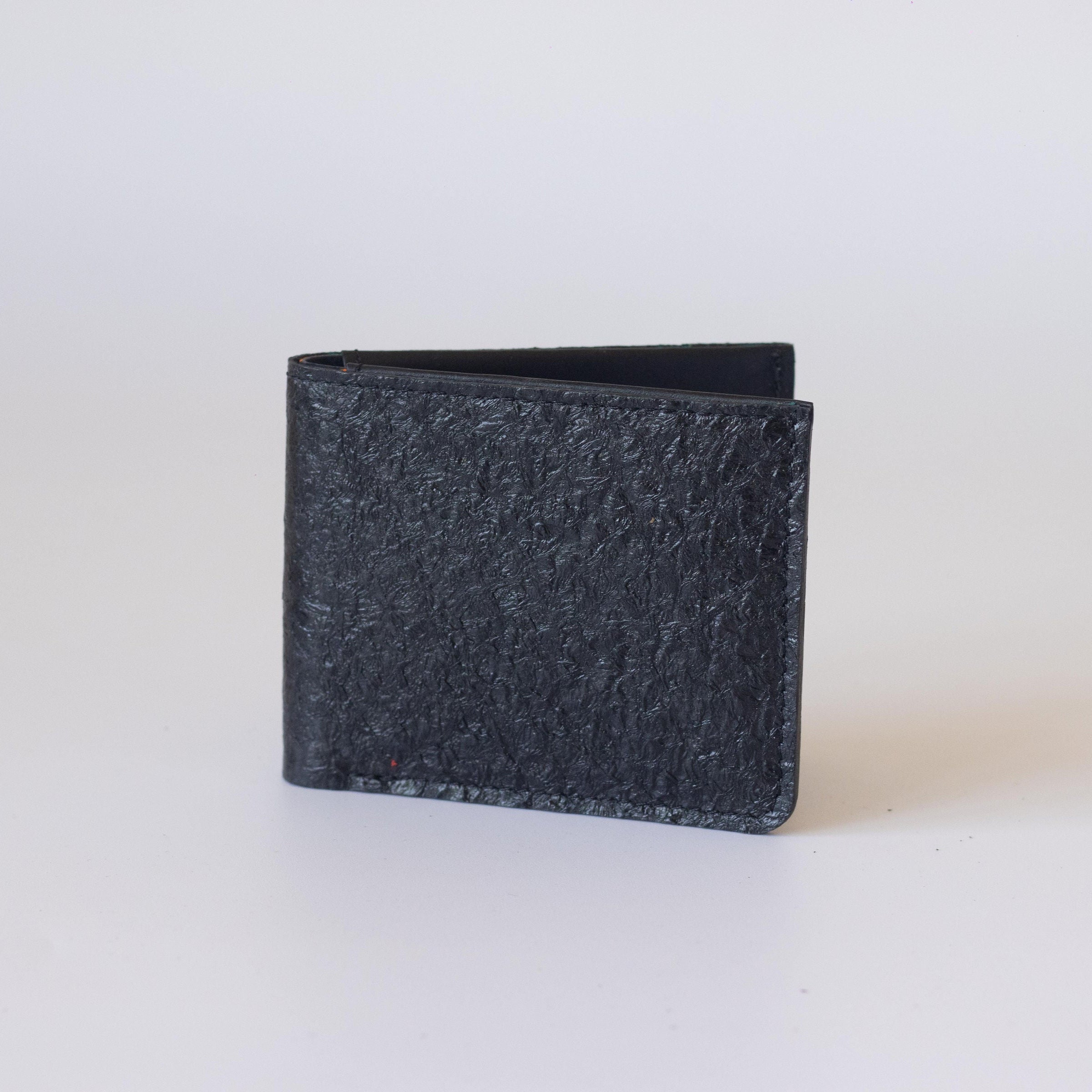 Tan Standard Fish Leather Wallet #color_black