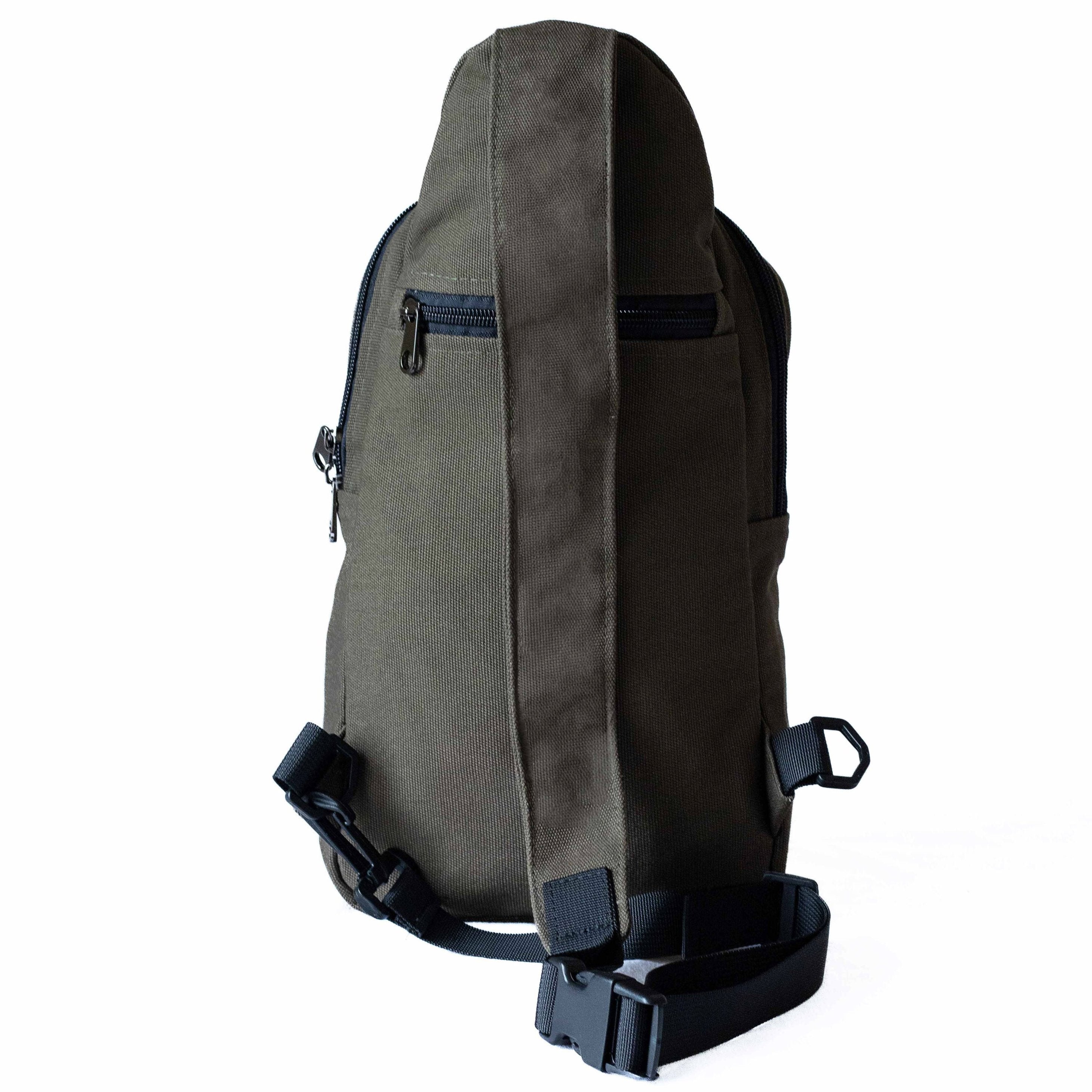 Umoja green canvas handmade crossbody sling bag