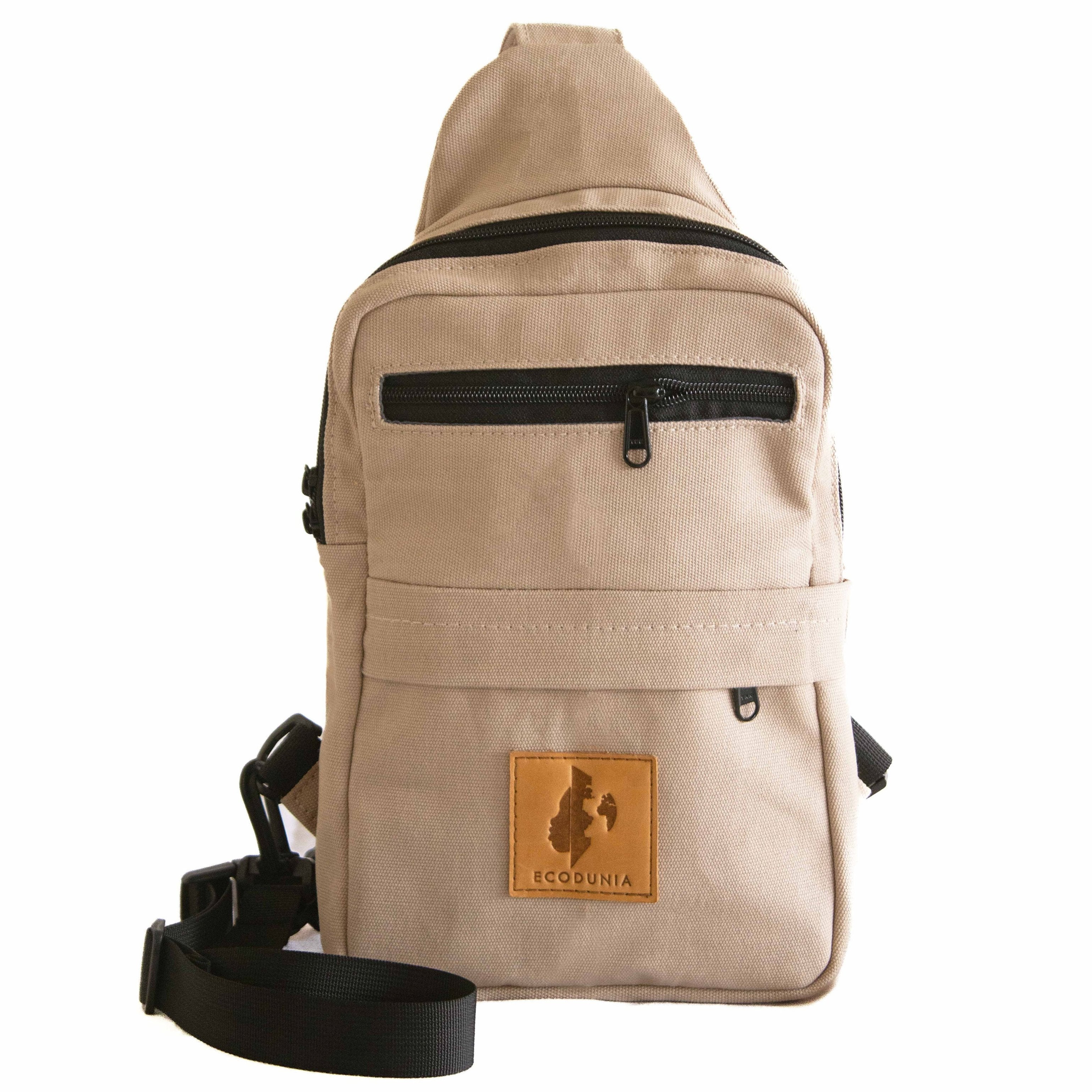 Umoja sand white canvas crossbody sling bag men