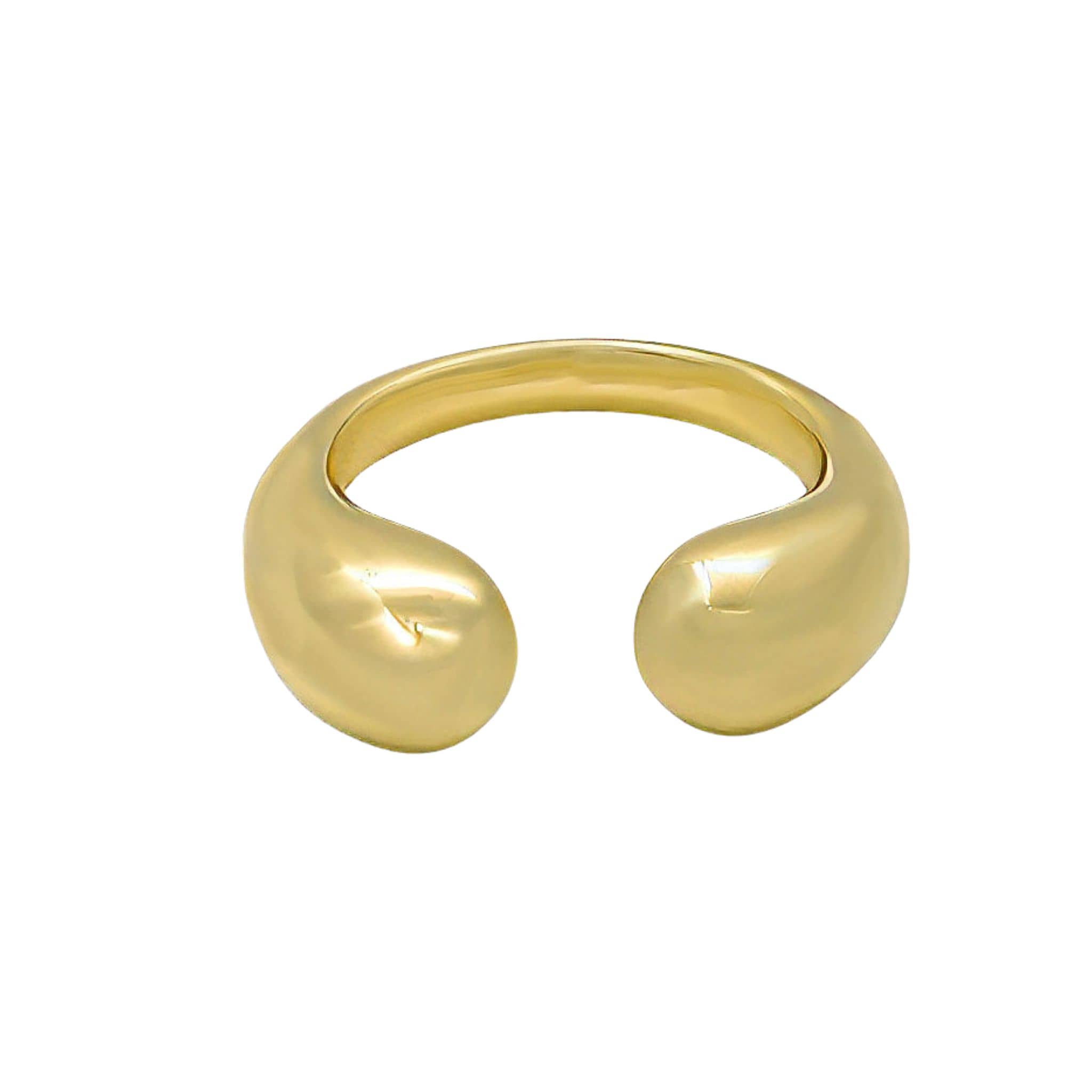 Teardrop Petal Brass Open Ring for Women | Asali Ecodunia