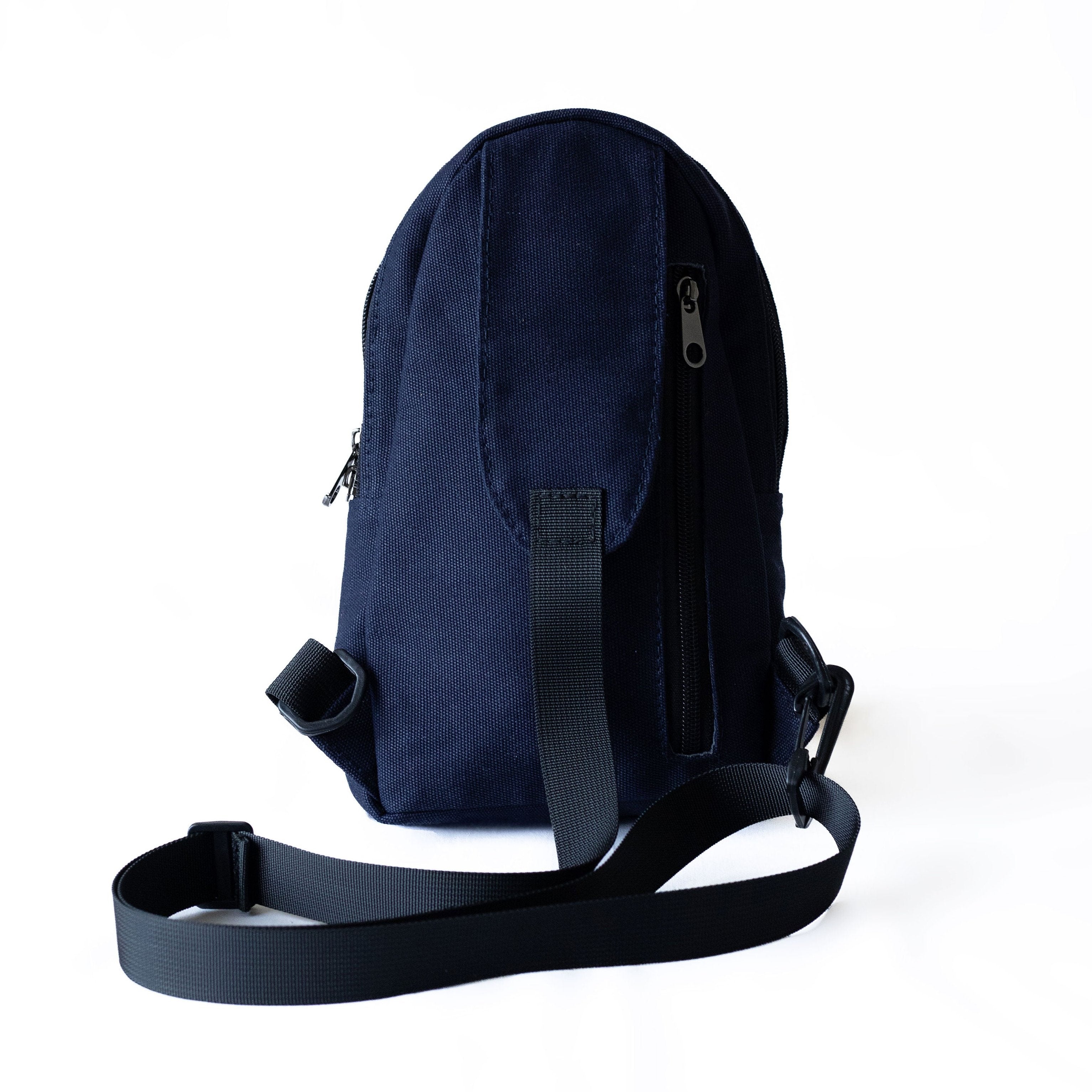 Buru small canvas sling bag in navy blue