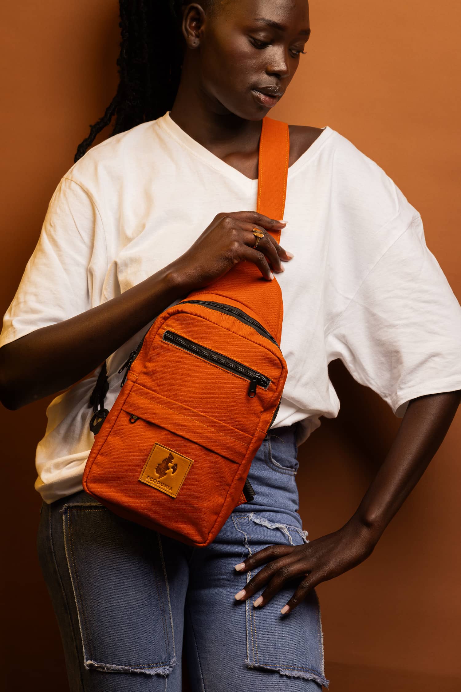 Large Canvas Crossbody Sling Bags #color_rust