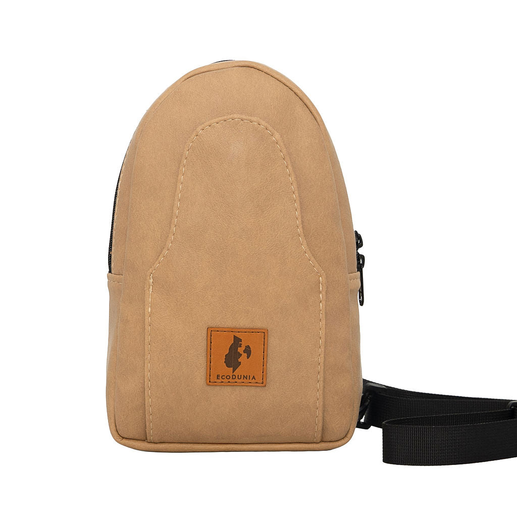 Buru latte vegan leather fashionable sling bag