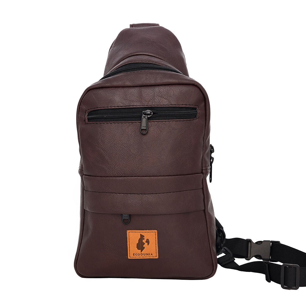 Umoja plum vegan leather men crossbody sling bag