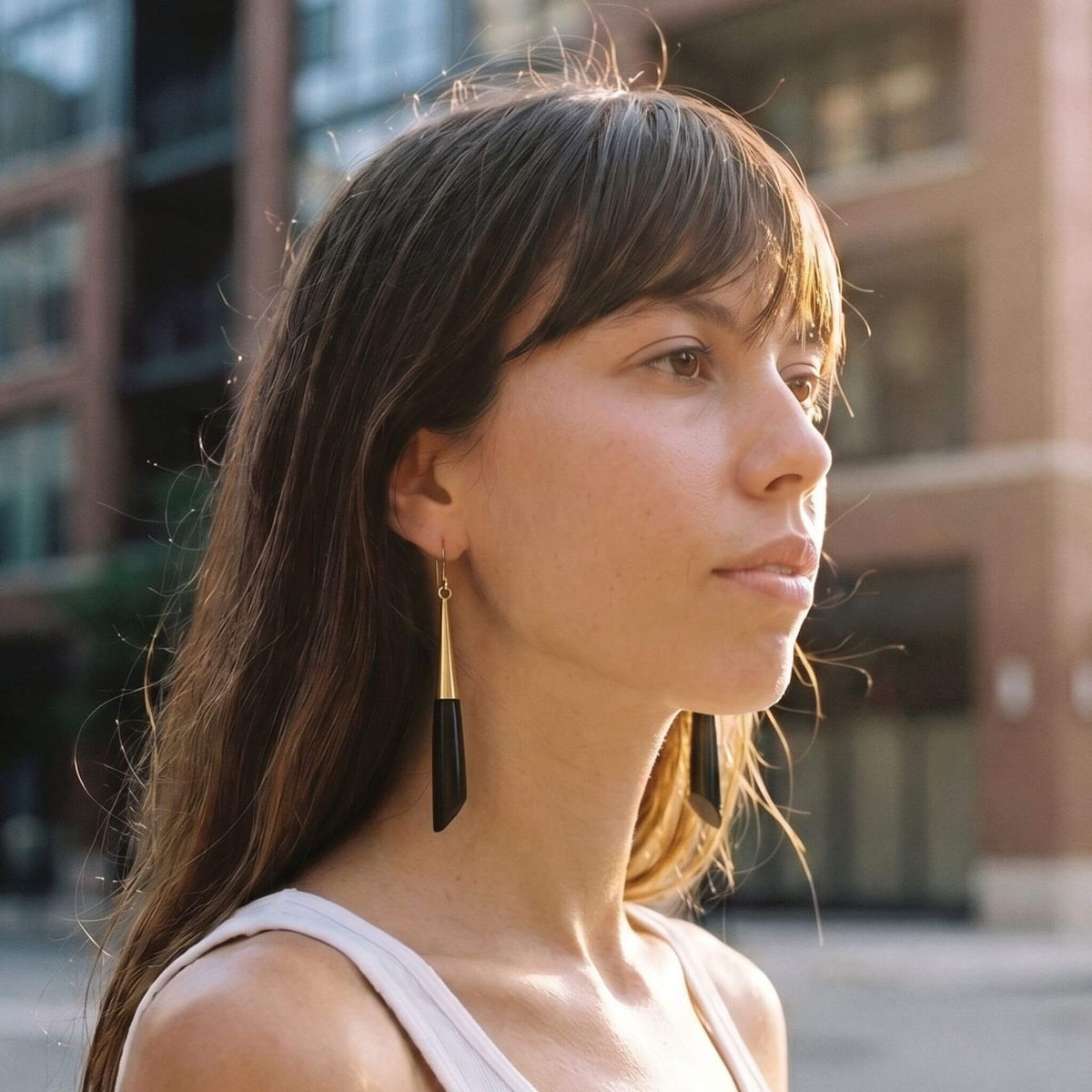 Brass &amp; Bone Teardrop Drop Earrings | Shela 