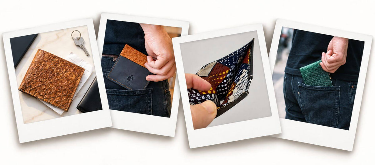 Fish Leather & Full-Grain Leather Wallets & Card Holders