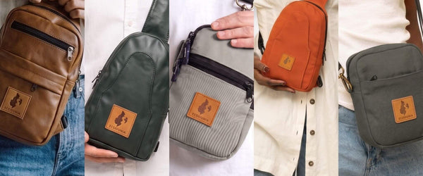 Canvas and Vegan Leather Crossbody Sling Bags
