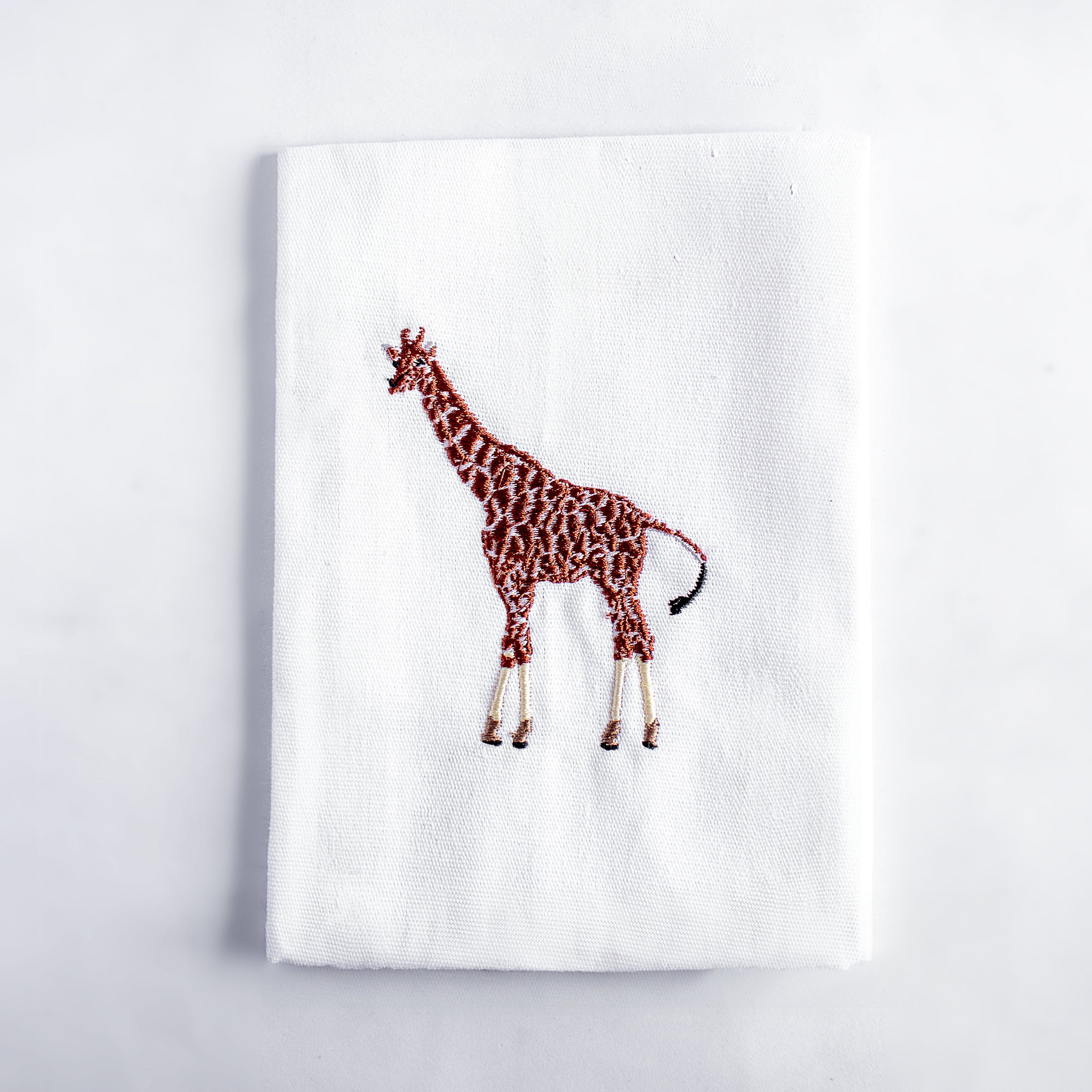 African Wildlife Embroidered Cotton Napkins - Handmade 