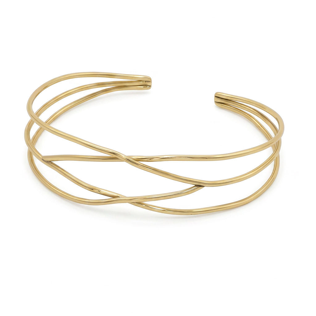 Criss-Cross Wire Brass Armlet, Upper Arm Cuff | Adili - EcoDunia