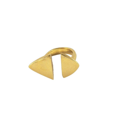Brass Double Open Triangle Adjustable Ring - Mimi