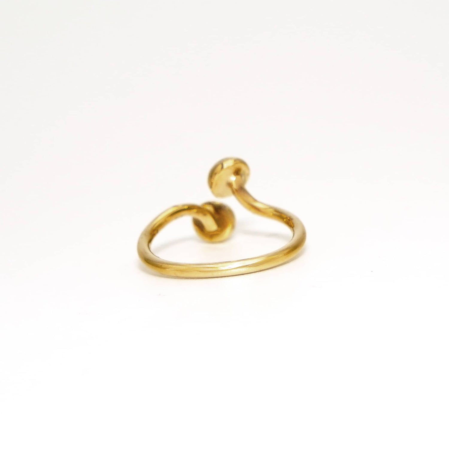 Adjustable Double Dot Wrap Brass Ring for Women - Twiga