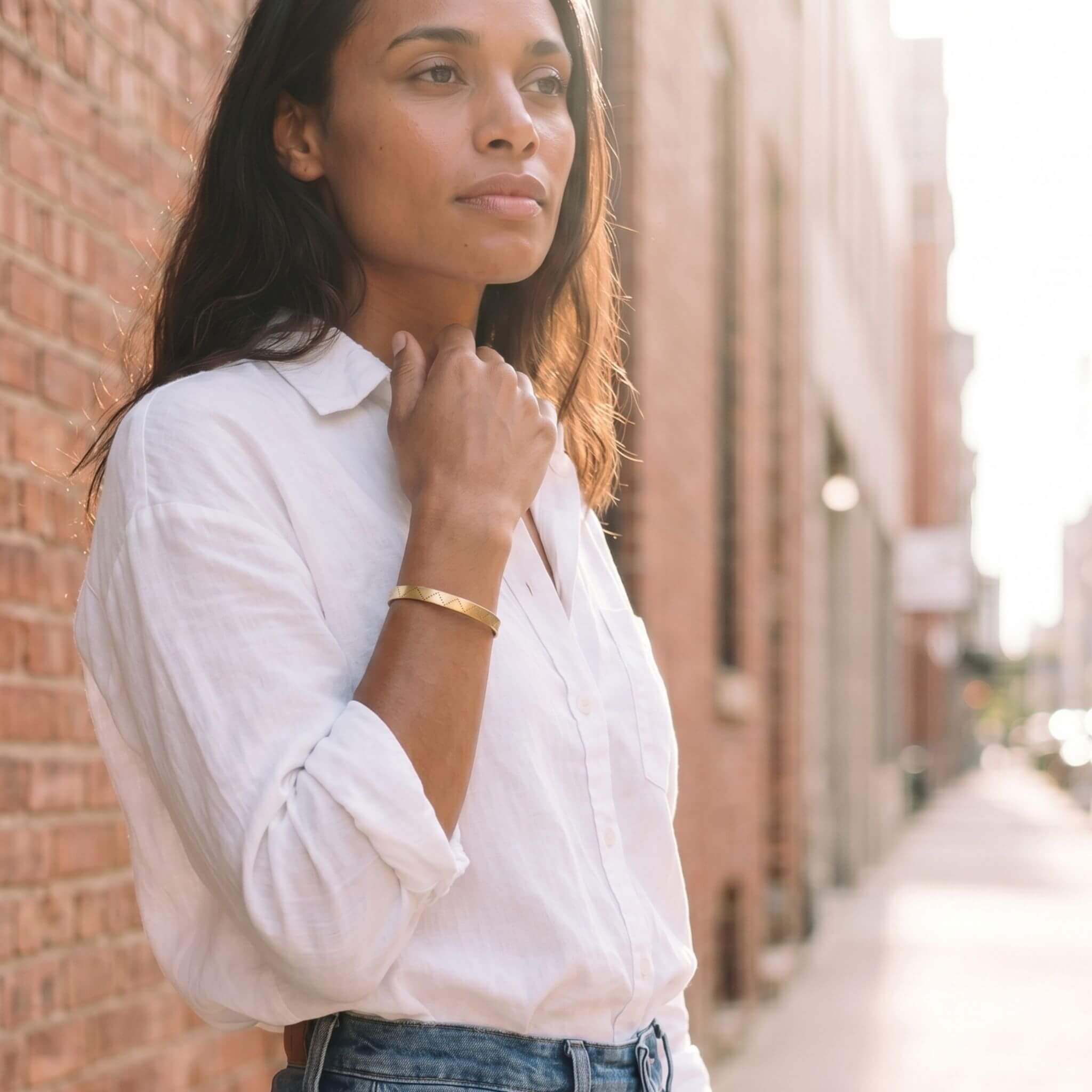 Engraved Brass Cuff Bracelet | Rubi Ecodunia