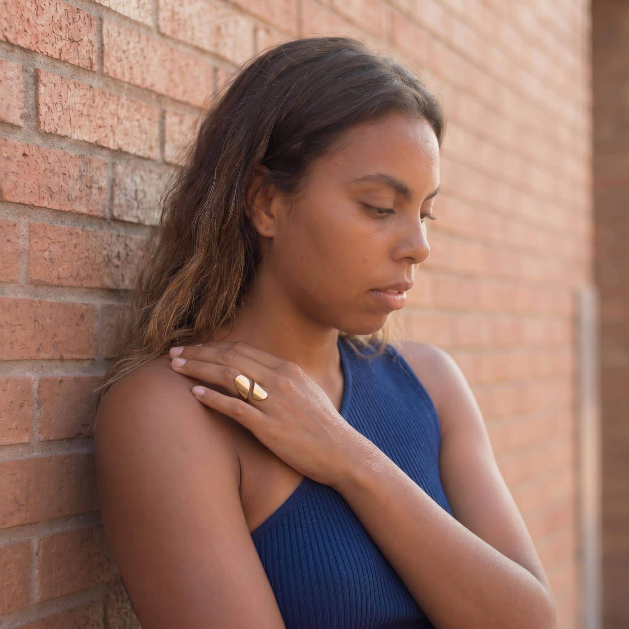 Adjustable Brass Wide Wrap Ring | Naji