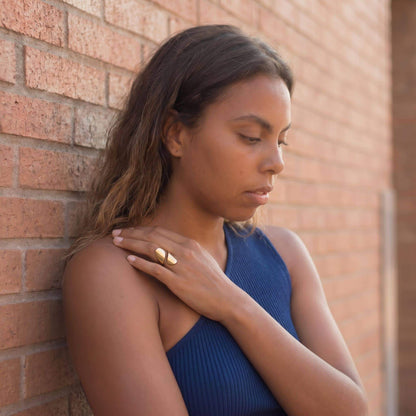 Adjustable Brass Wide Wrap Ring | Naji
