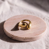 Sana adjustable brass teardrop wrap ring with open ends — Ecodunia