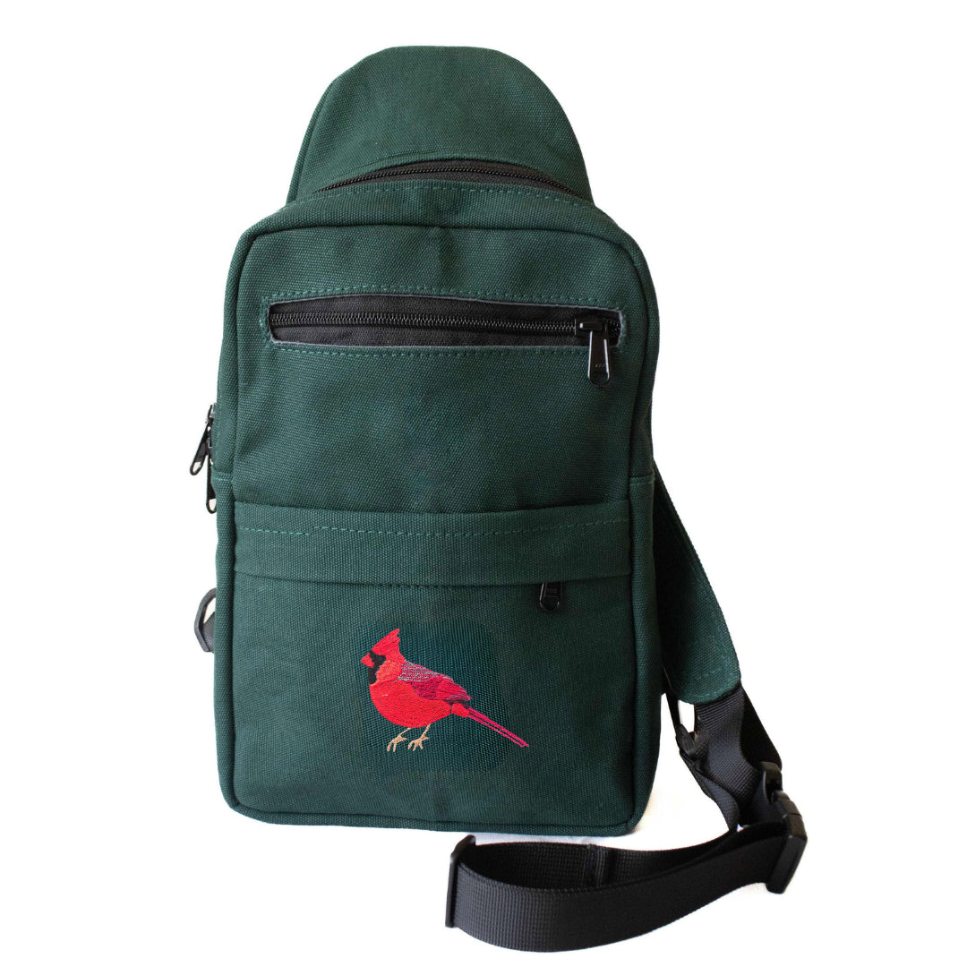 Cardinal Umoja canvas sling bag in forest green 