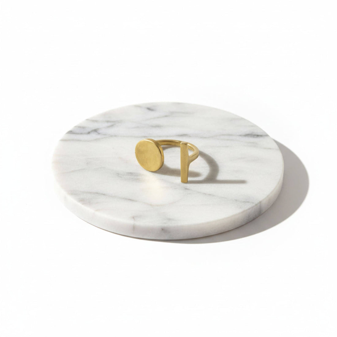 Aje Brass Open Circle Bar Ring for Women