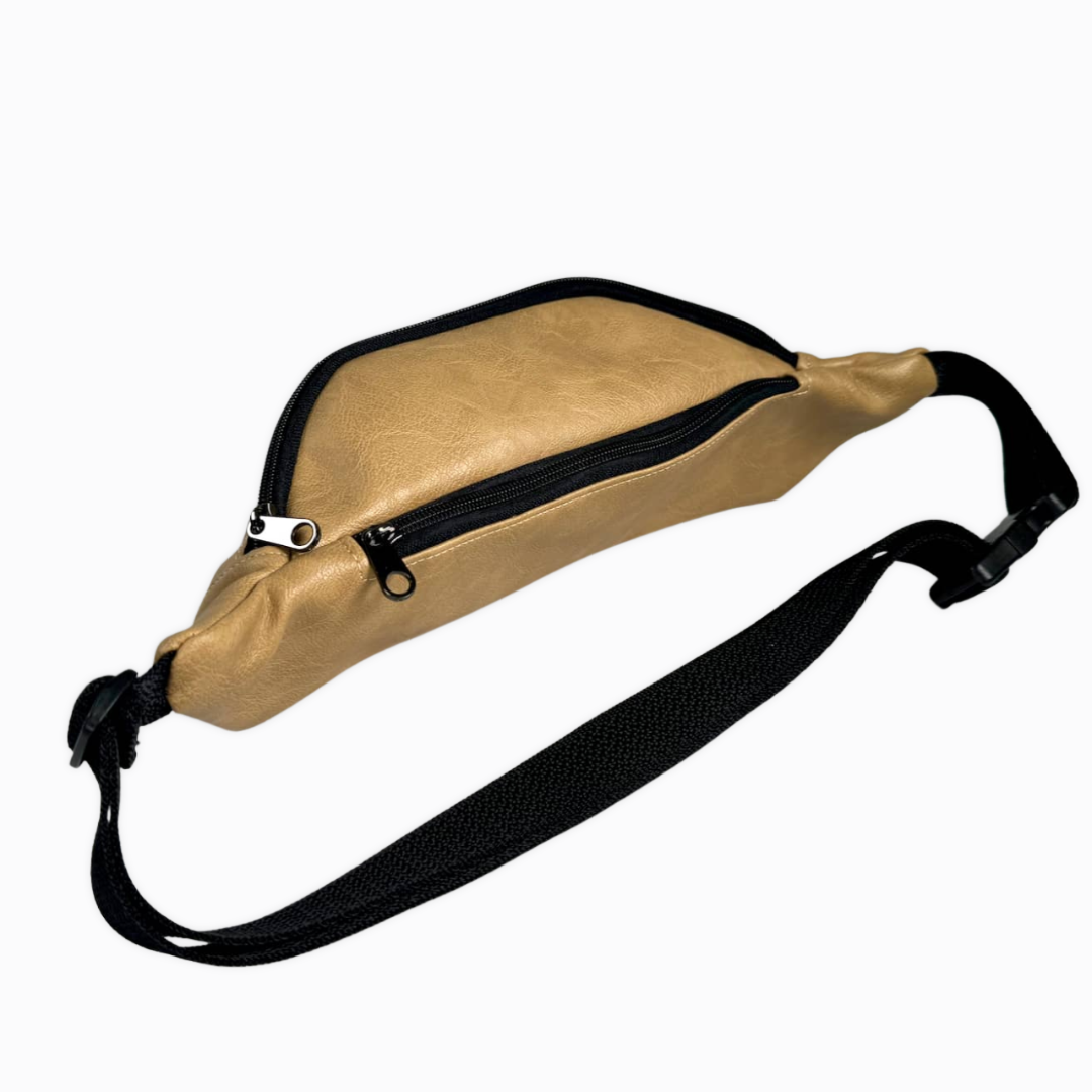 Vegan Leather Fanny Pack- Sand White