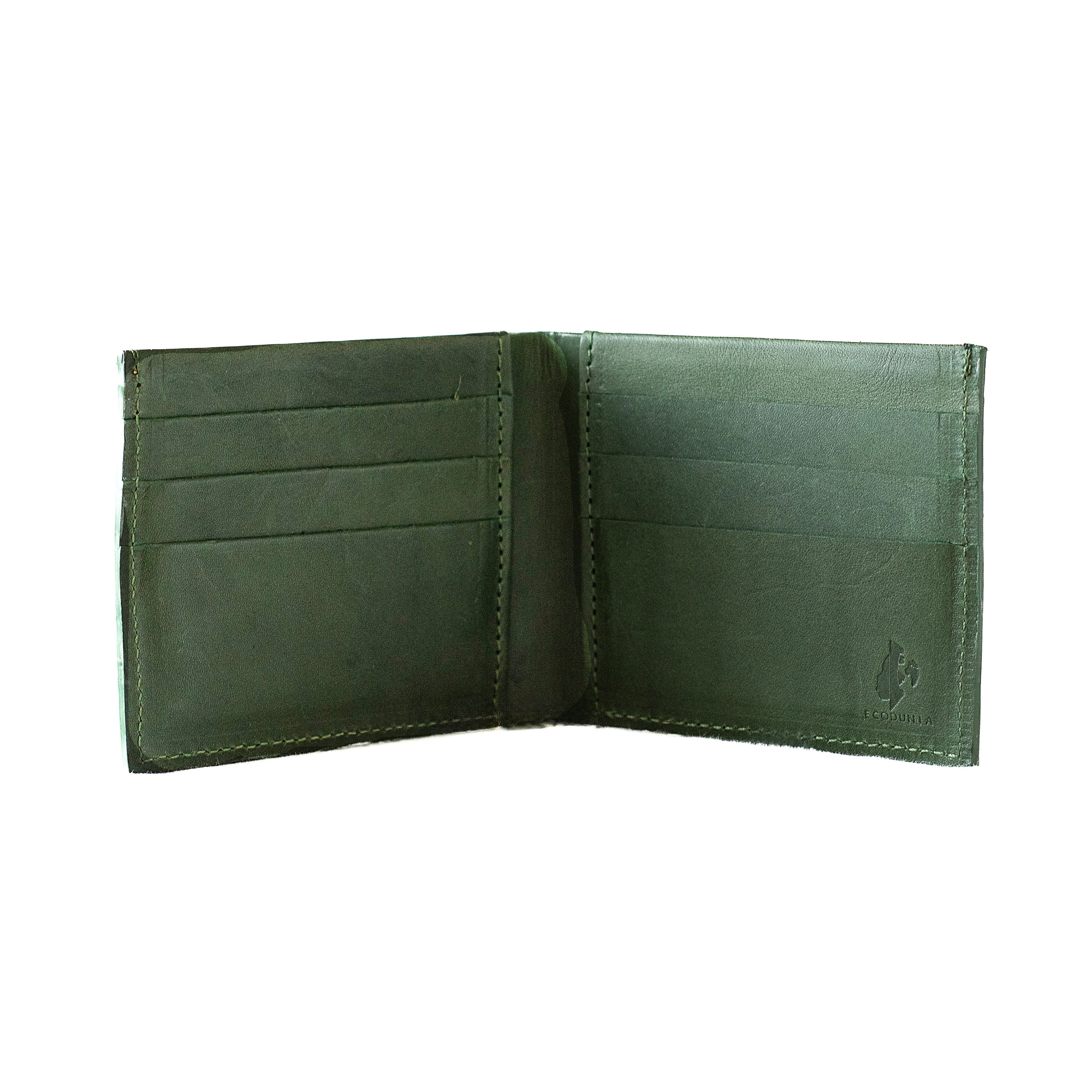 Leather Bifold Standard Wallet -  Green