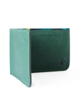 Leather Bifold Slim Wallet- Green