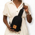 Buru small black canvas crossbody sling bag for men and women 