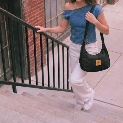Canvas Shoulder Crescent Bag 