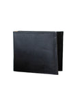 Leather Bifold Standard Wallet -  Black Pull Up