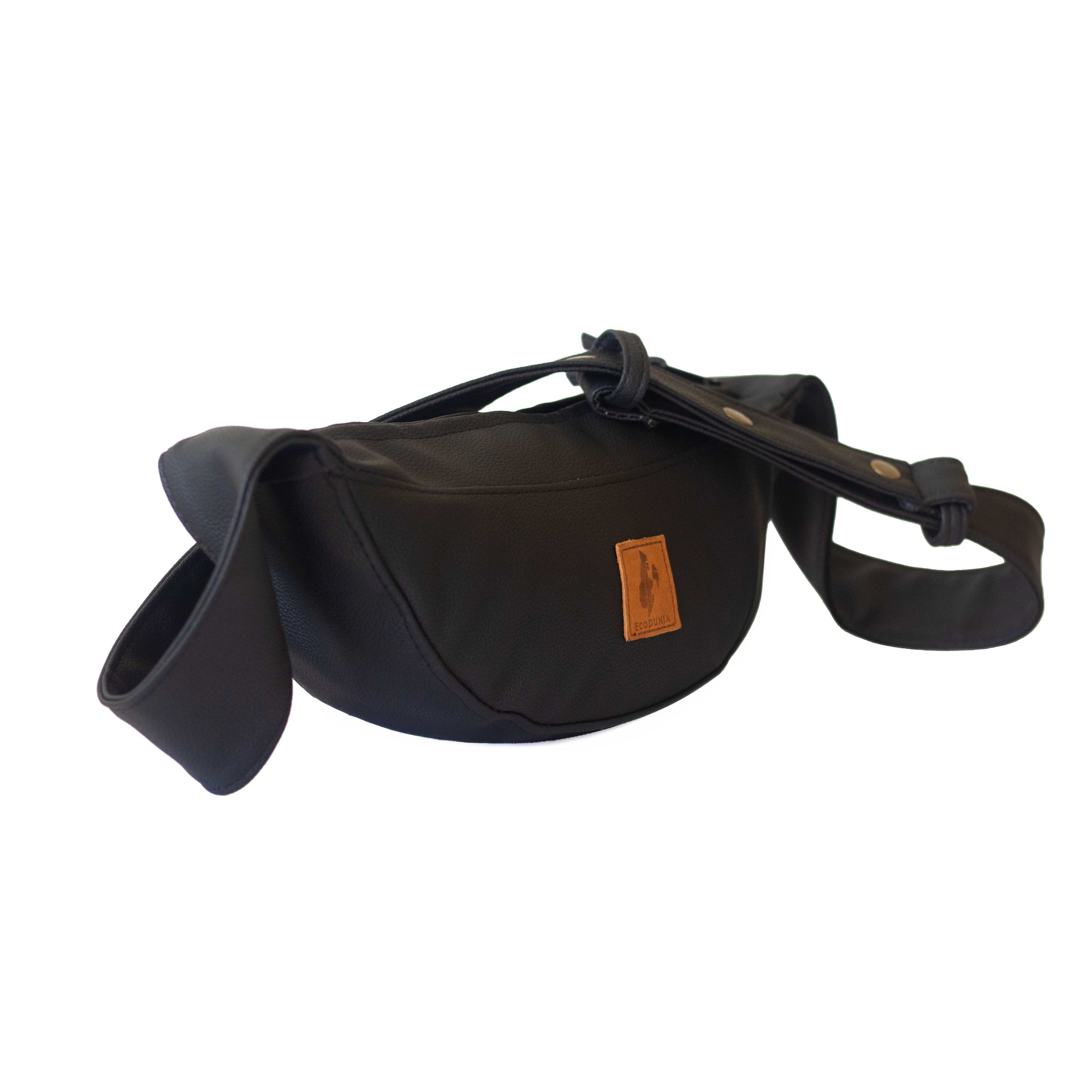 Half Moon Vegan Leather Crossbody Bag 