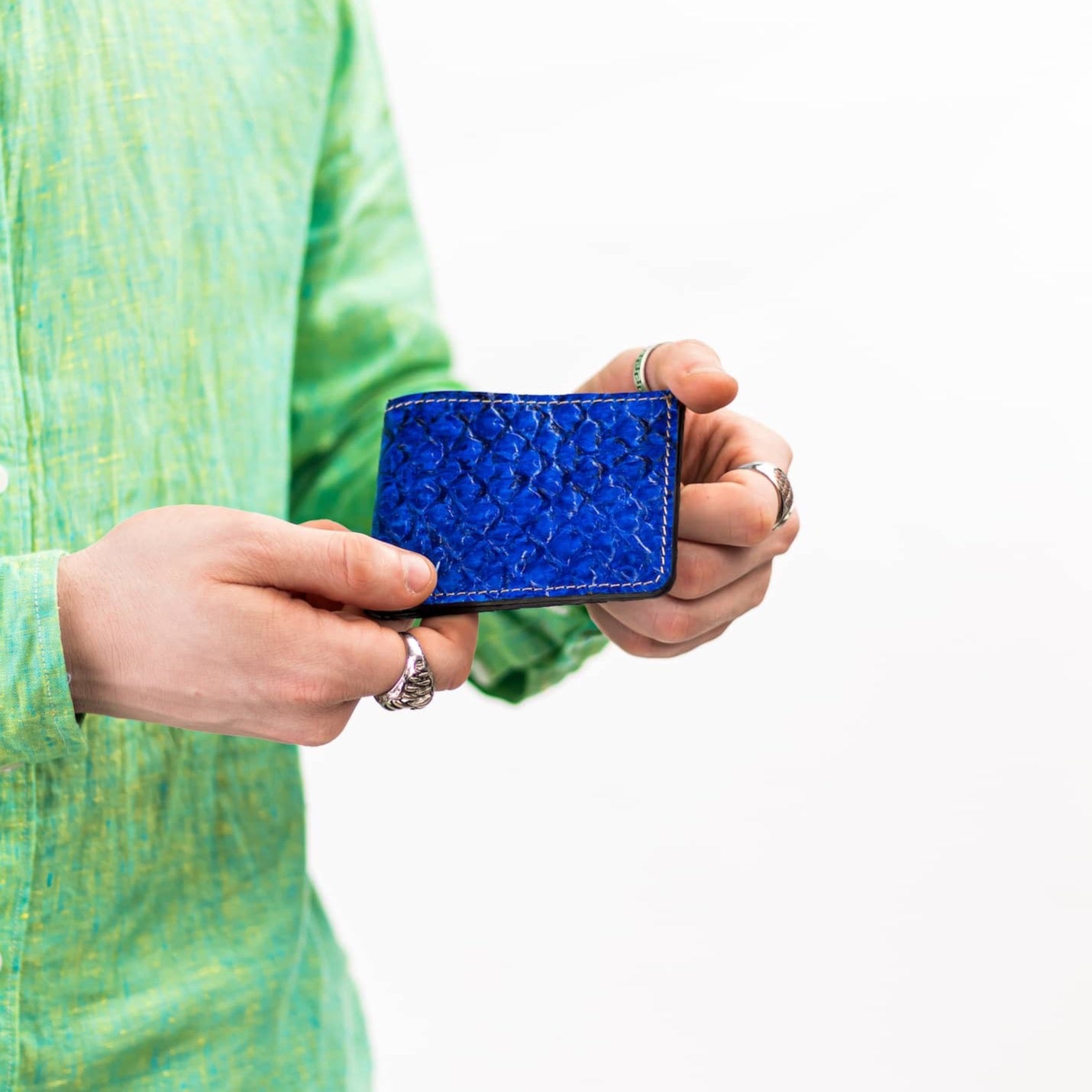 Genuine Slim Fish Wallets - Bifold Fish Leather Wallet 