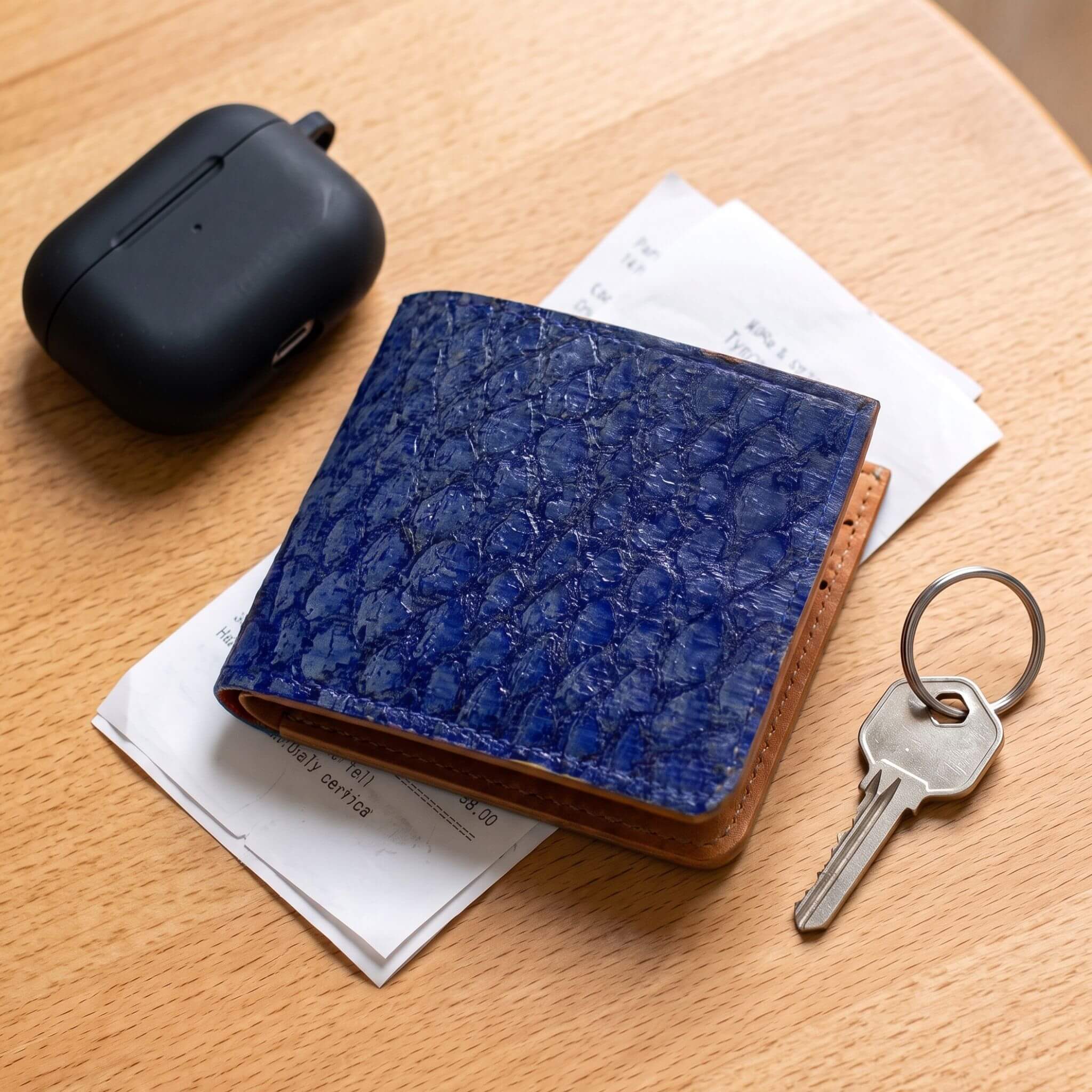Genuine Slim Fish Wallets - Bifold Fish Leather Wallet 