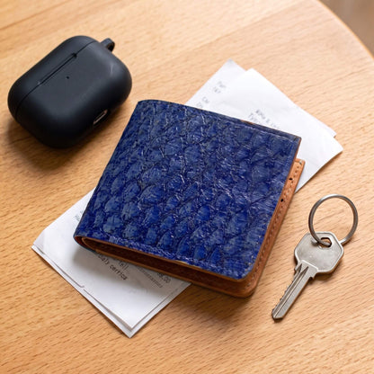 Genuine Slim Fish Wallets - Bifold Fish Leather Wallet 
