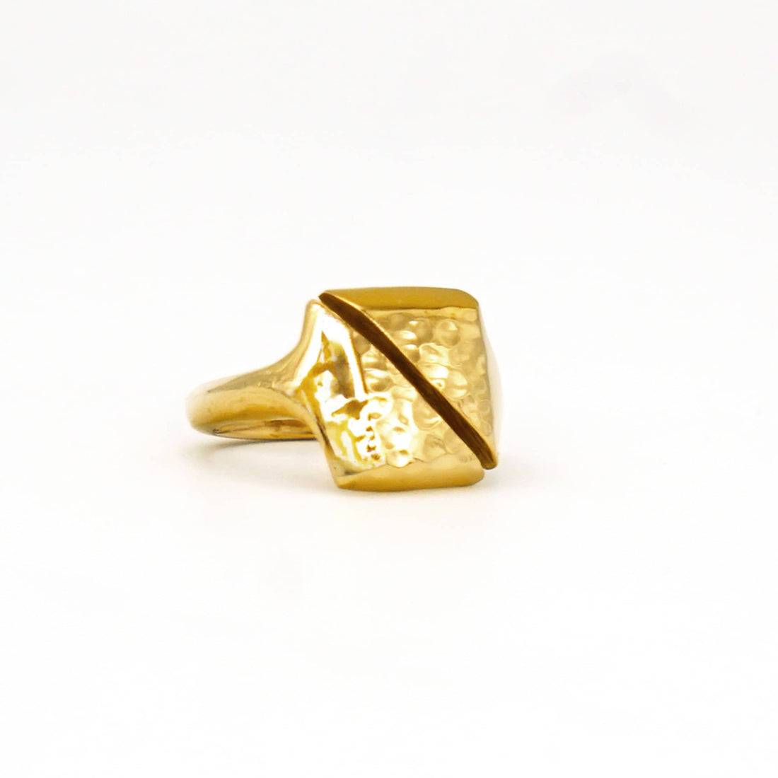 Brass Adjustable Open Signet Ring - Athi