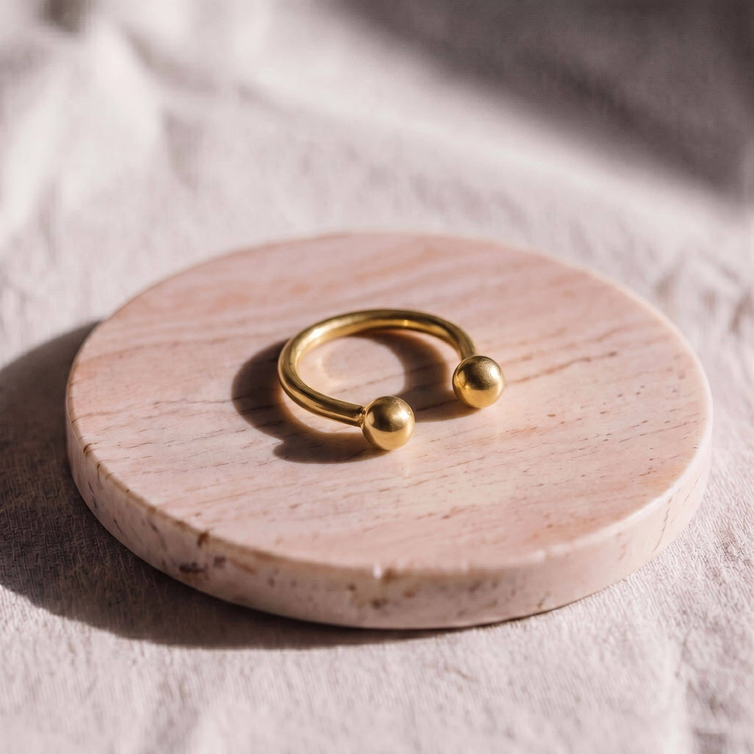 Double Ball Open Cuff Ring | Adia Ecodunia
