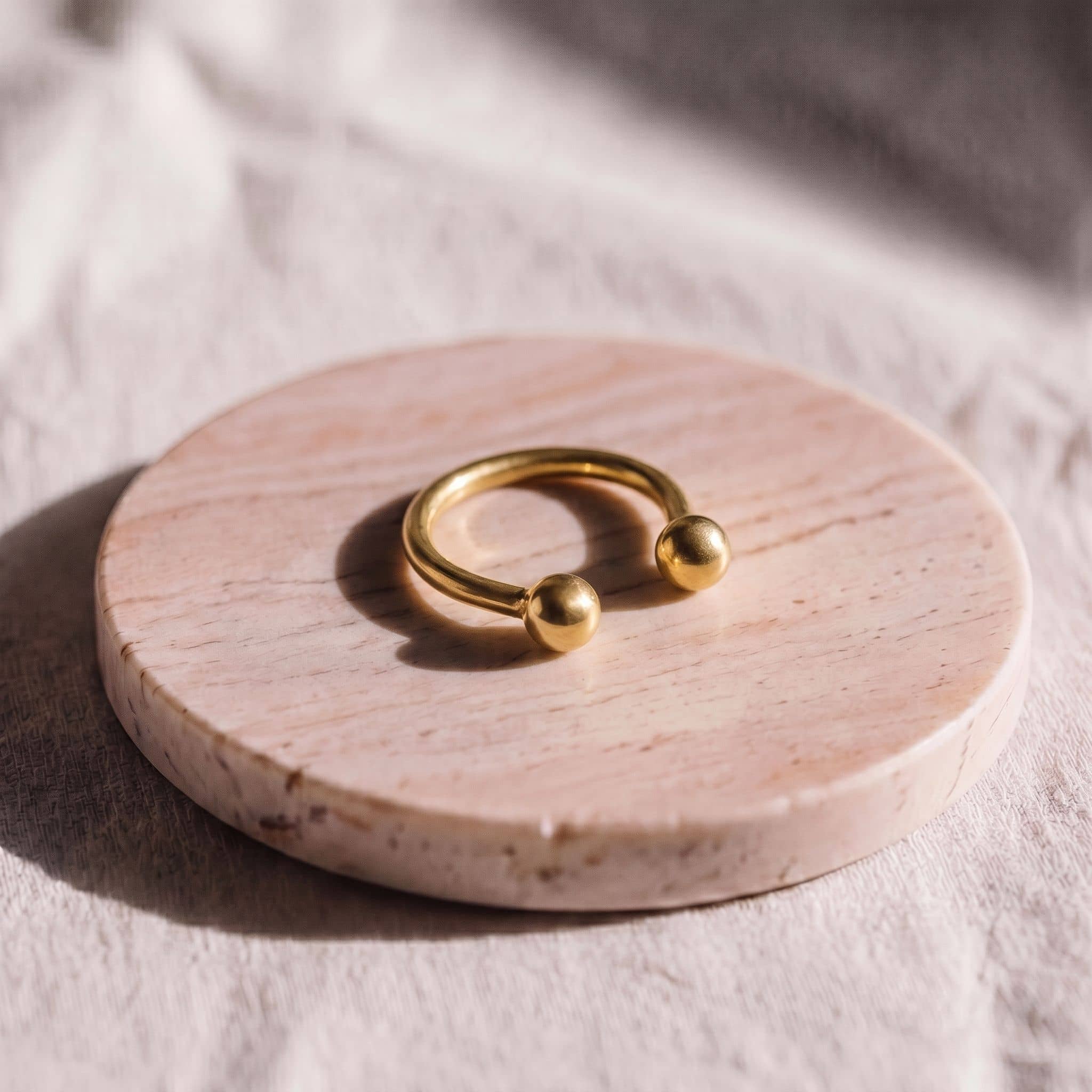 Double Ball Open Cuff Ring | Adia Ecodunia