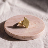 Brass Double Triangle Pyramid Ring | Pia Ecodunia