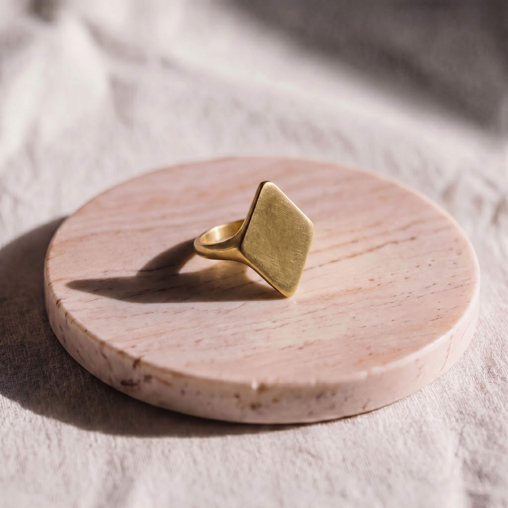 Brass Double Triangle Pyramid Ring | Pia Ecodunia