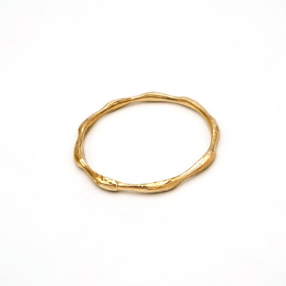 Handmade Brass Golden Twist Bangle, Bracelet - Sema Hammered