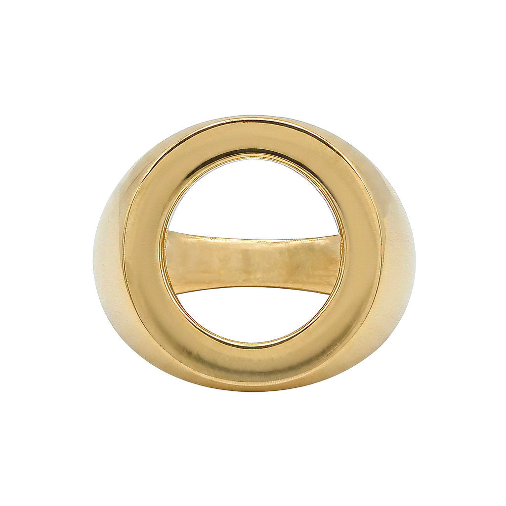 Brass Hollow Signet Ring | Kasa - EcoDunia