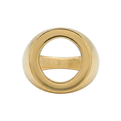 Brass Hollow Signet Ring | Kasa - EcoDunia