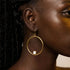 White Brass Hoop with Horn Accent Earrings | Lozi 