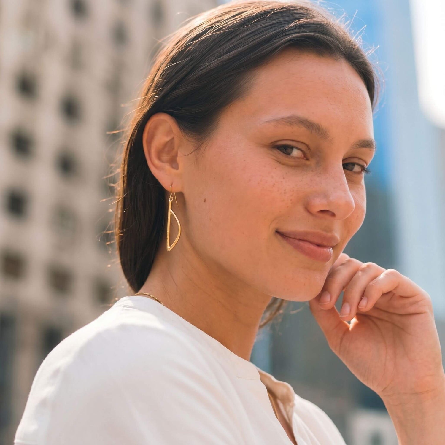 Brass Letter D Drop Earrings | Moyo Ecodunia