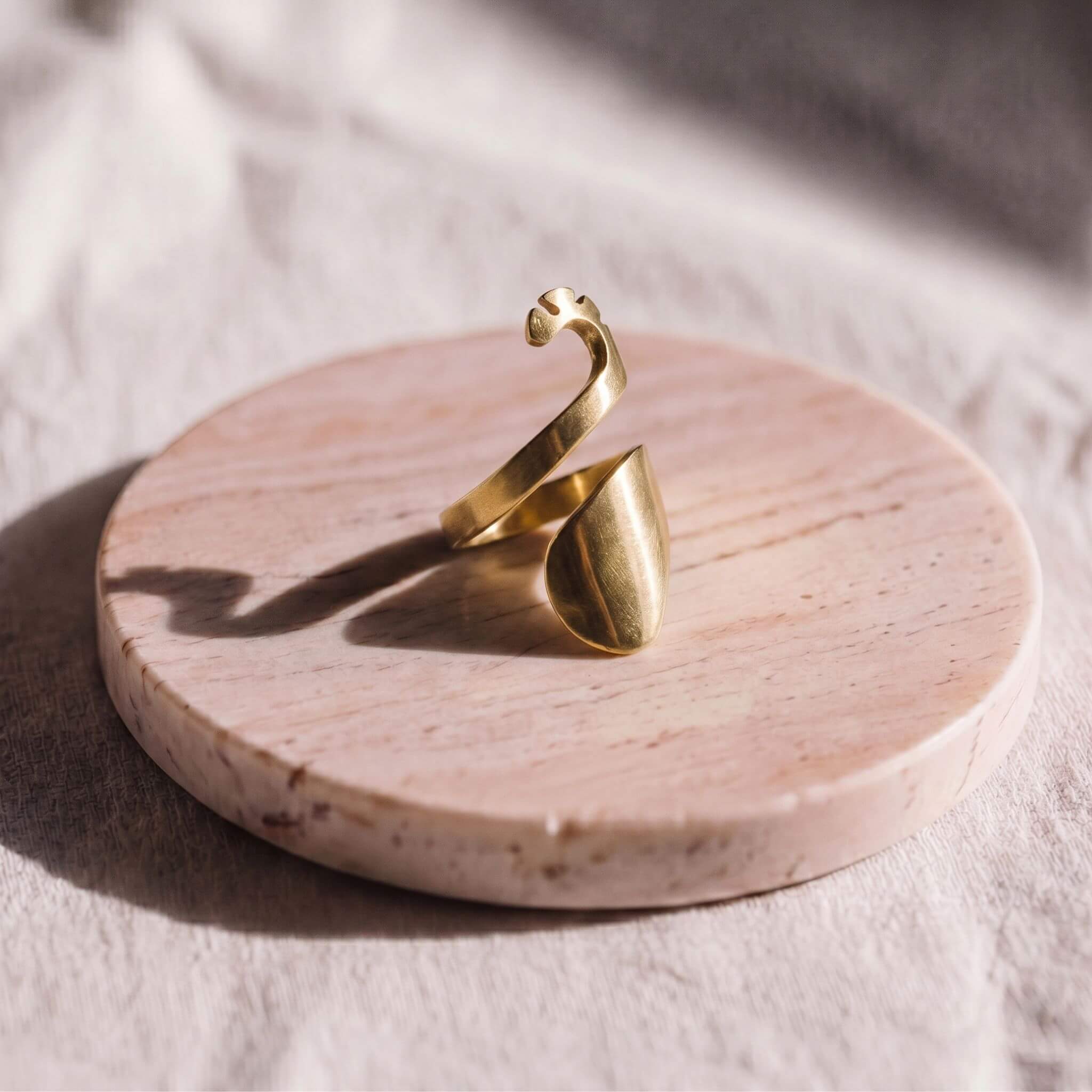 Brass Open Wrap Crossover Ring | Mau