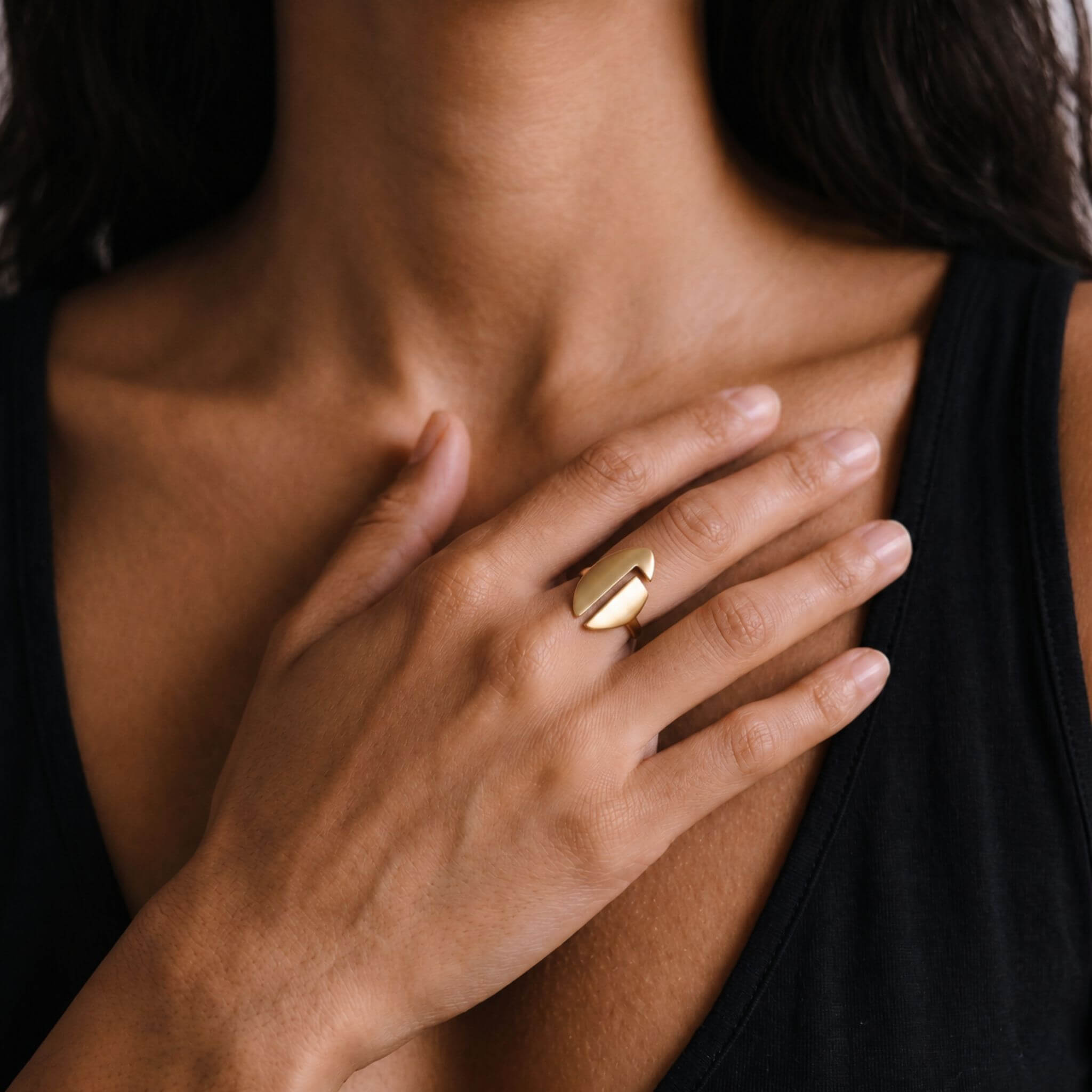 Brass Oval Open Ring | Tanga - EcoDunia
