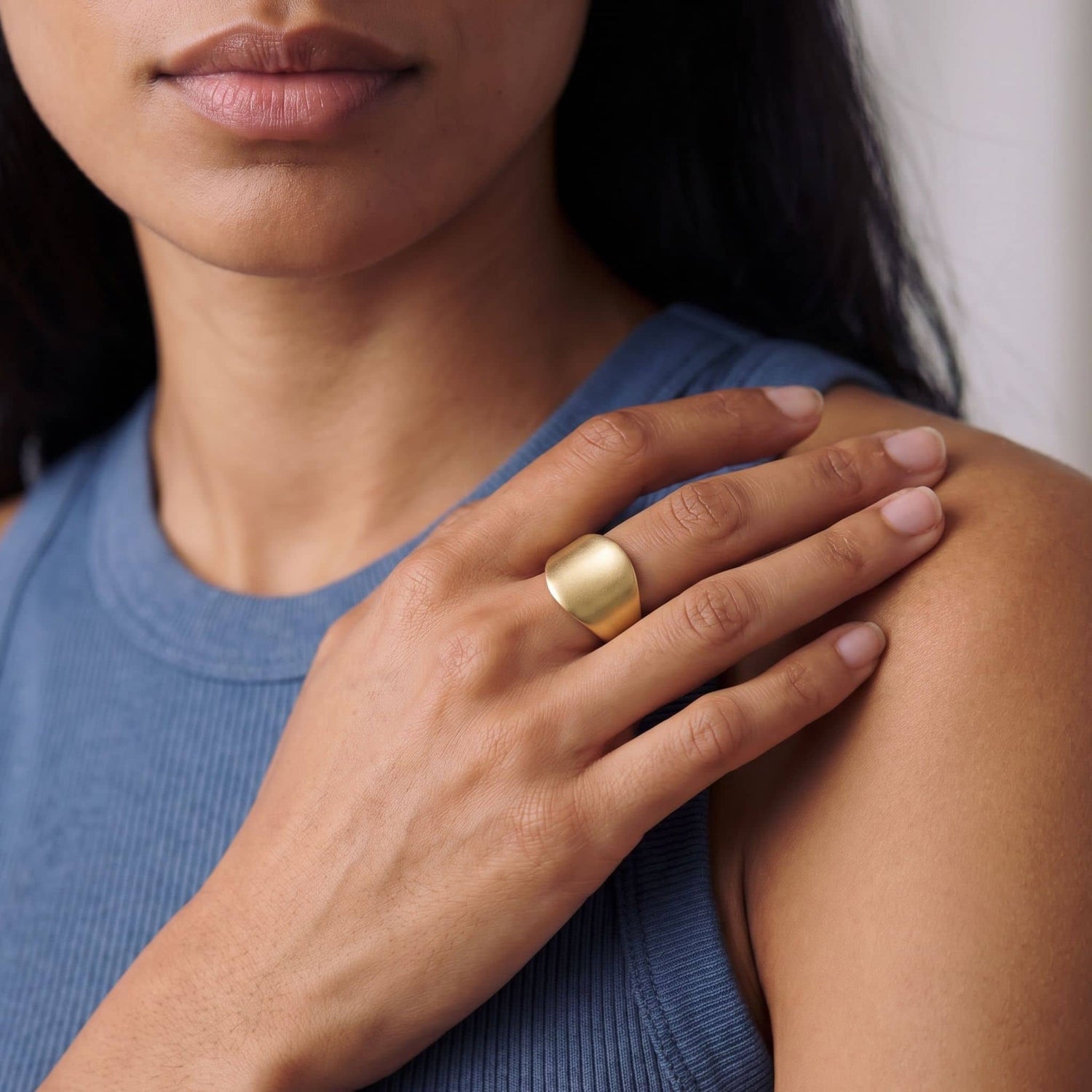 Rounded Dome Brass Ring | Aziza Ecodunia