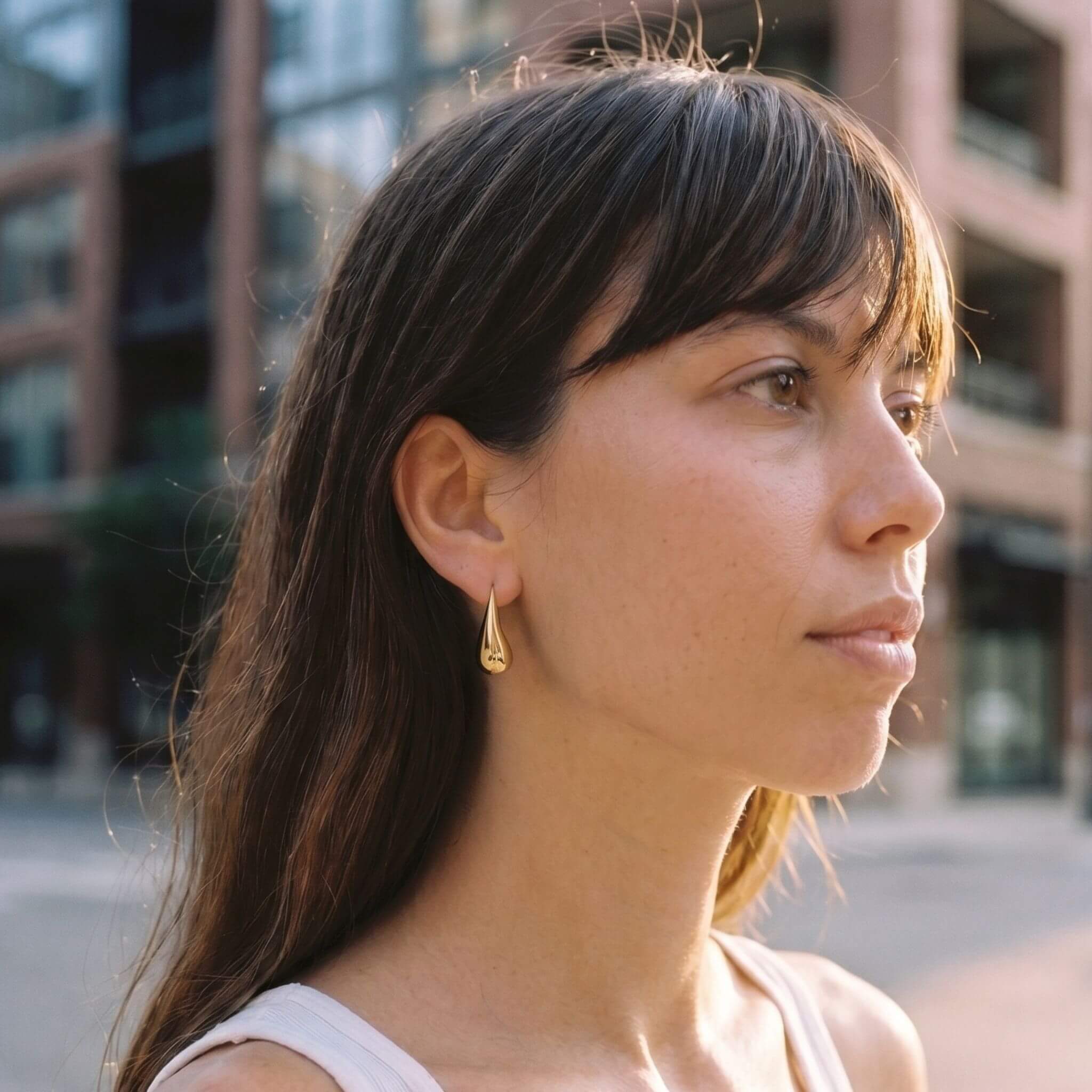 Solid Brass Teardrop Drop Earrings | Sana Ecodunia
