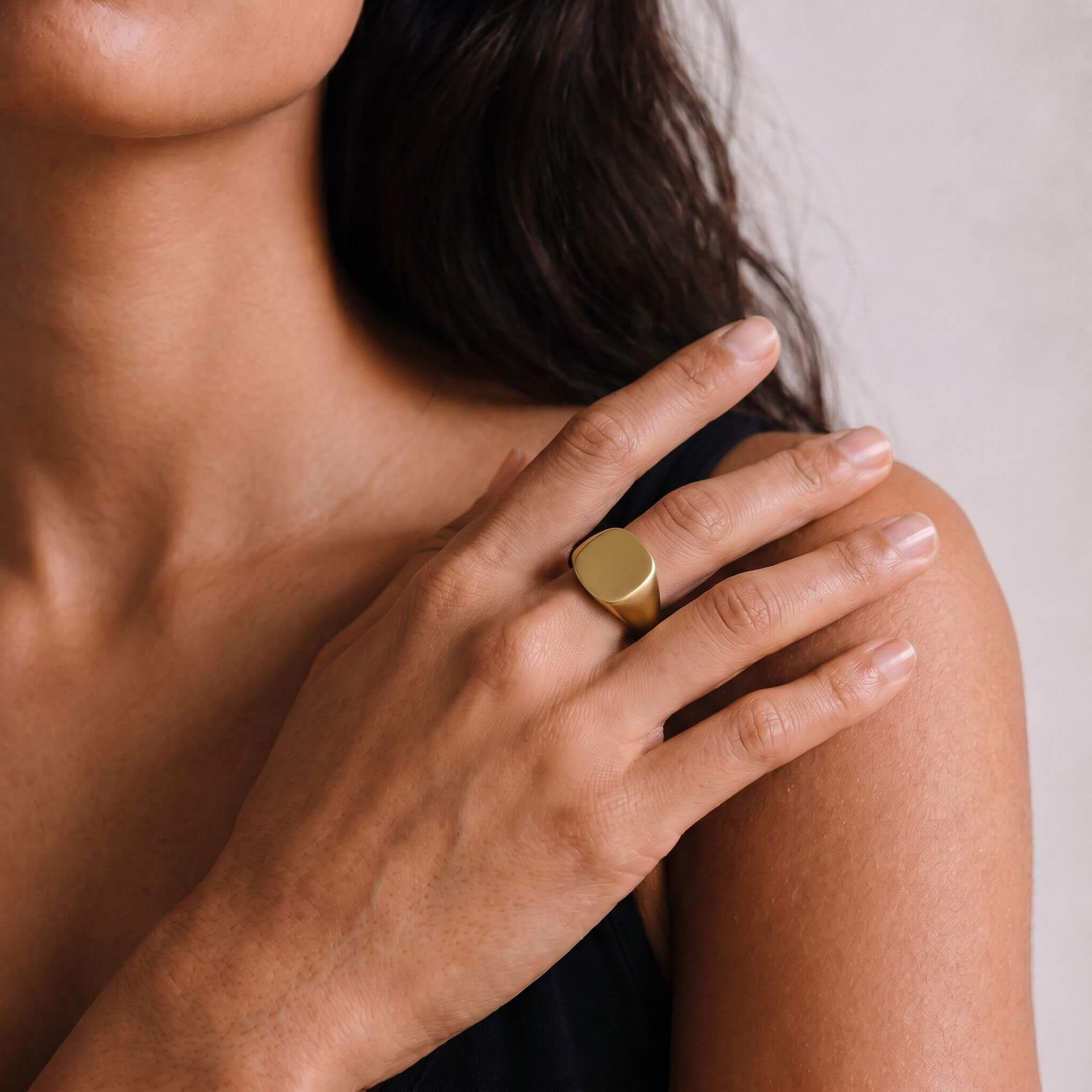 Brass Square Signet Ring | Mamba - EcoDunia