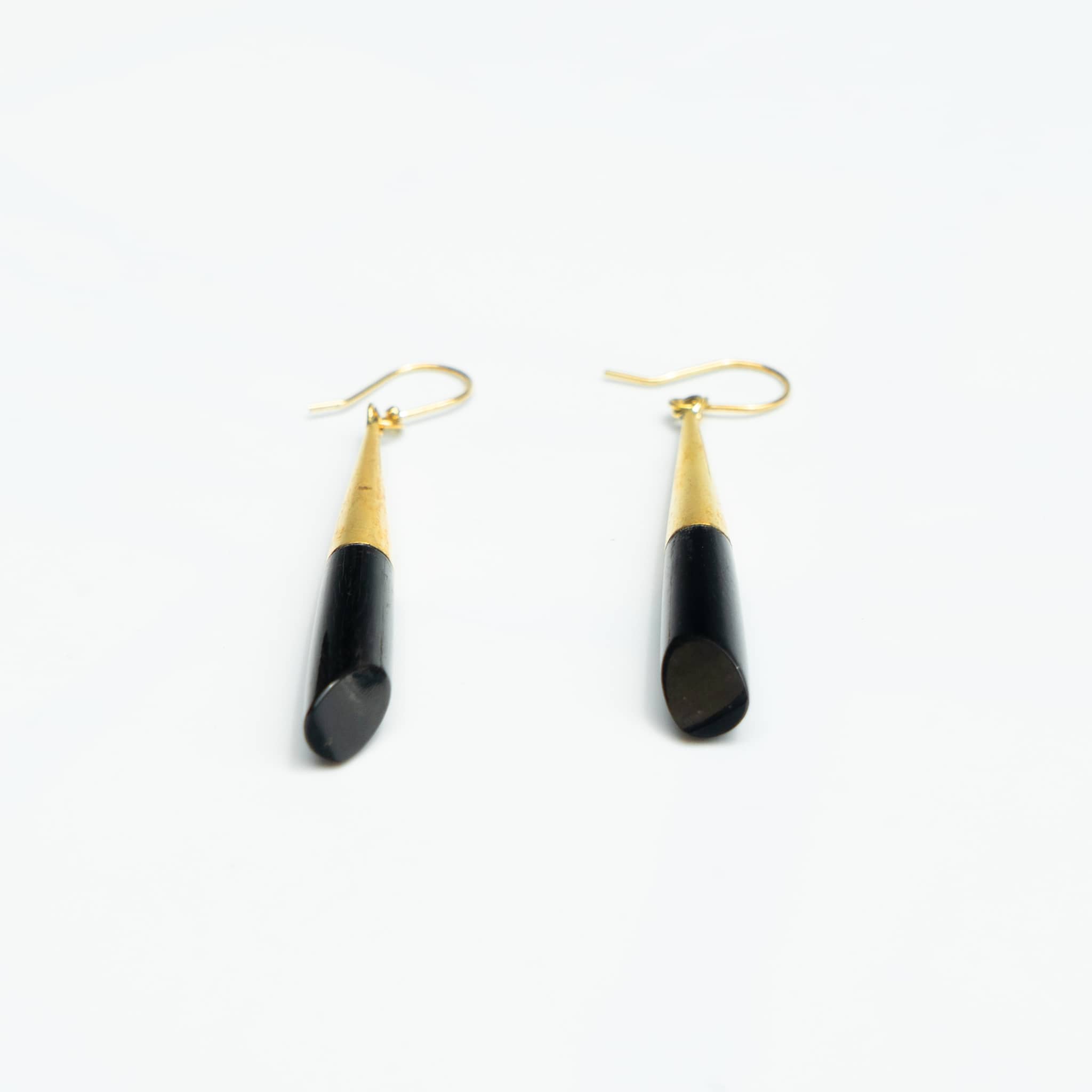 Brass Teardrop and Bone Earrings for Women - Shela